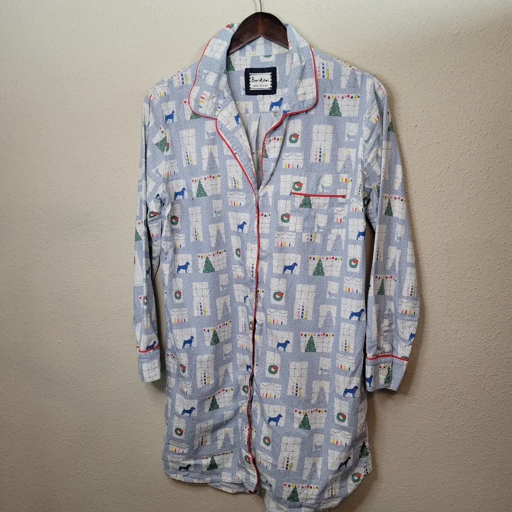 Boden Holiday Window Sleepwear Nightshirt - Picture 2 of 9